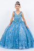 Embroidered Lace Applique Strapless Sheer Corset Ombre Ball Gown 2-16